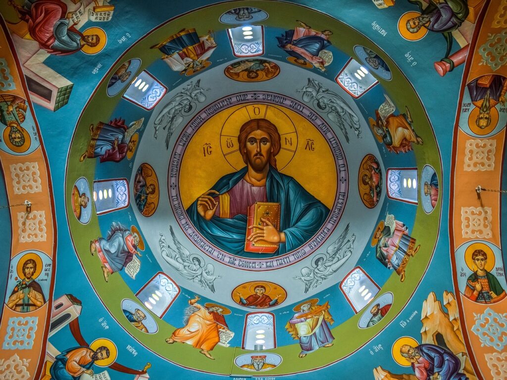 pantocrator, jesus christ, iconography, ceiling, dome, church, religion, orthodox, painting, simou, cyprus, jesus christ, iconography, orthodox, orthodox, orthodox, orthodox, orthodox